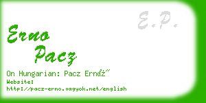 erno pacz business card